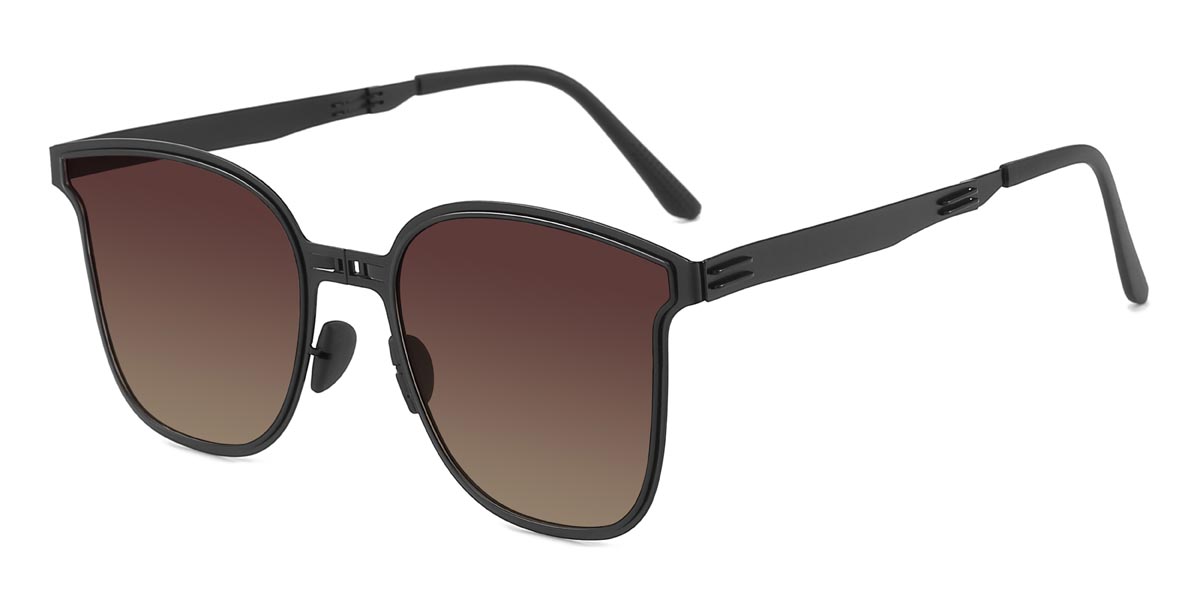 Black Brown Xenia - Square Sunglasses