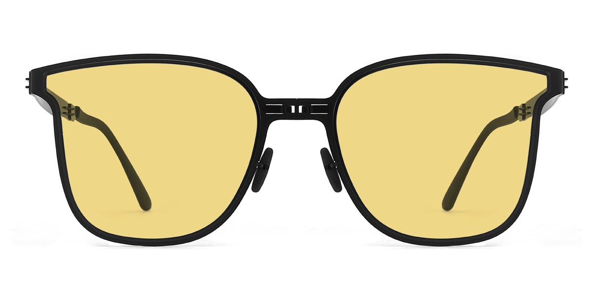 Black Yellow Xenia - Square Sunglasses