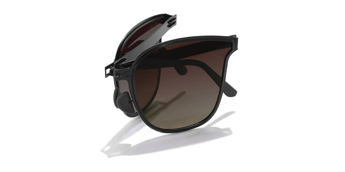 Black Brown Xenia - Square Sunglasses