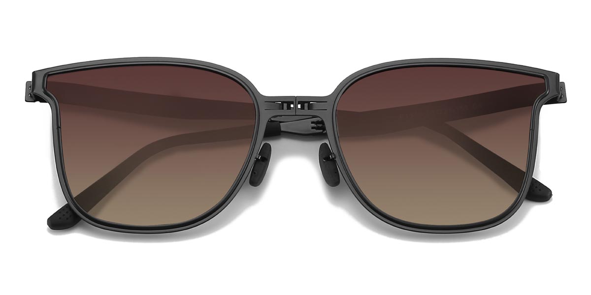 Black Brown Xenia - Square Sunglasses