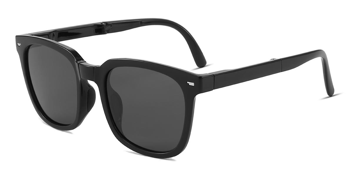 Schwarz Grau Viola - Square Sunglasses