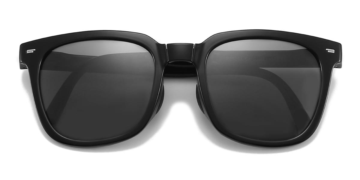 Schwarz Grau Viola - Square Sunglasses