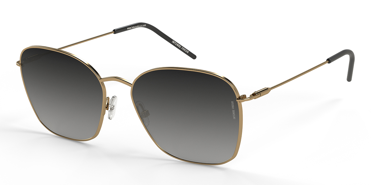 Gold Gradual Grey Light Rim 12 X - Round Sunglasses