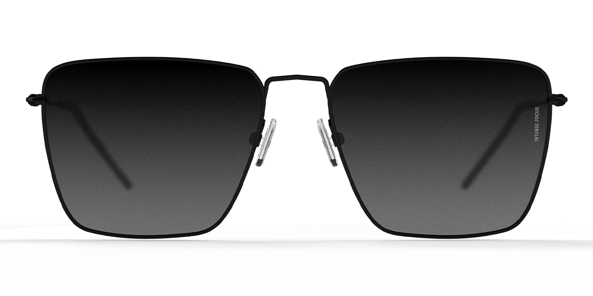 Black Gradual Grey Light Rim 15 X - Square Sunglasses