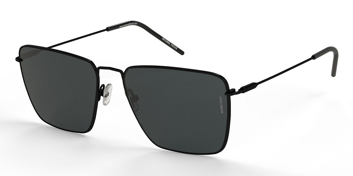 Black Grey Light Rim 15 X Glasses - Square Sunglasses