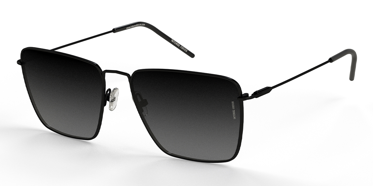 Black Gradual Grey Light Rim 15 X - Square Sunglasses