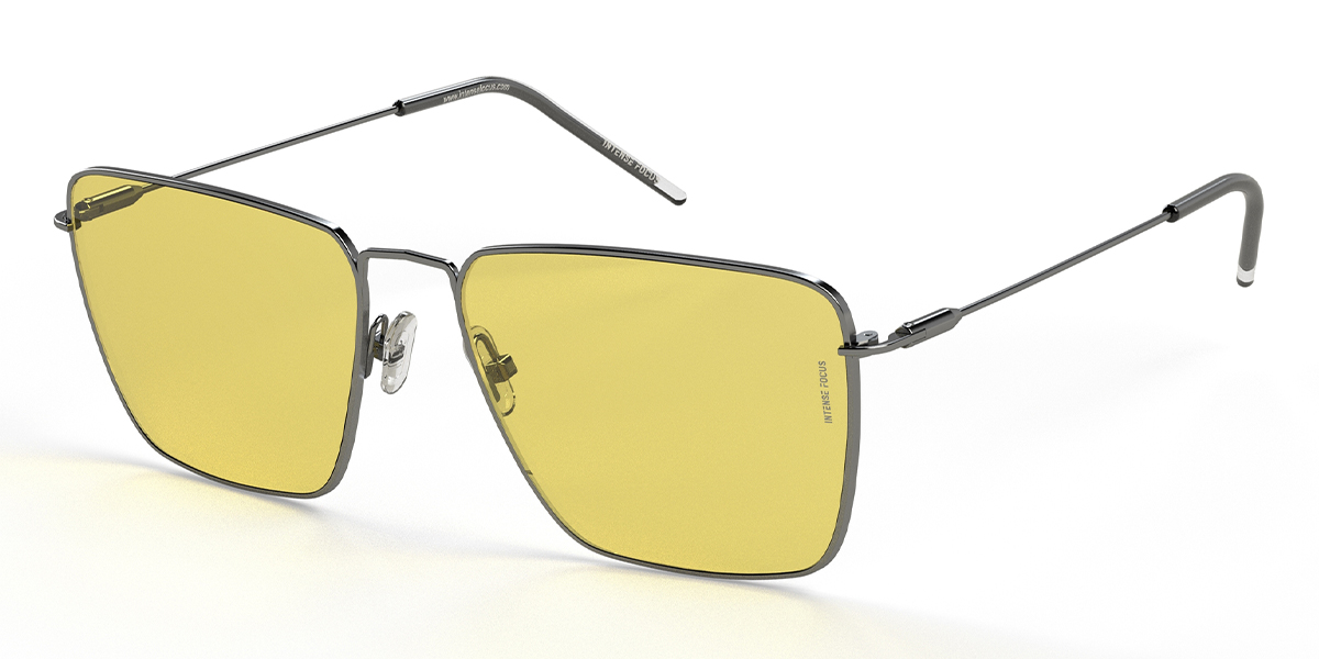 Silver Yellow Light Rim 15 X - Square Sunglasses