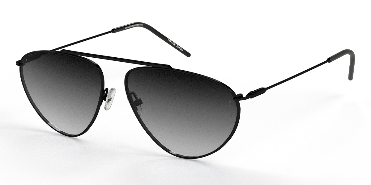 Black Gradual Grey Light Rim 14 X - Aviator Sunglasses