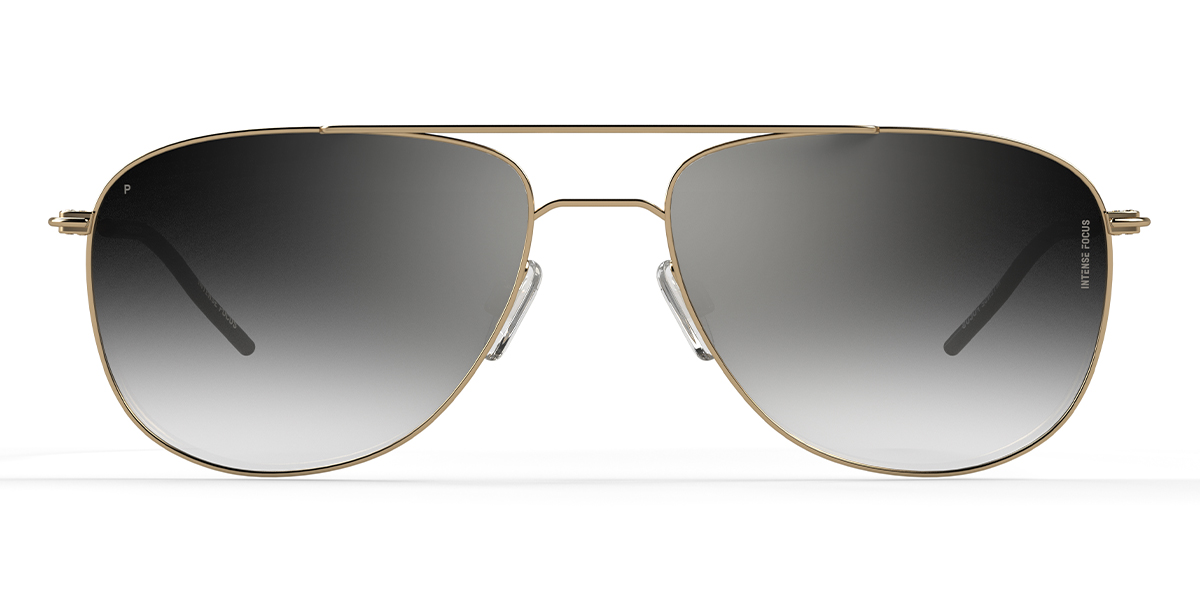 Gold Gradual Grey Luster 5 X - Aviator Sunglasses