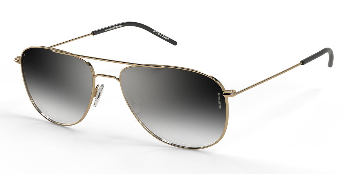 Gold Gradual Grey Luster 5 X - Aviator Sunglasses