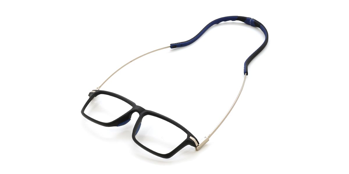 Black Blue Solomon - Rectangle Glasses