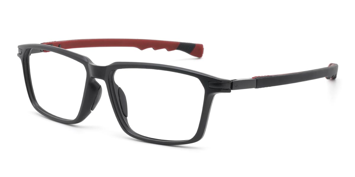 Black Red Solomon - Rectangle Glasses