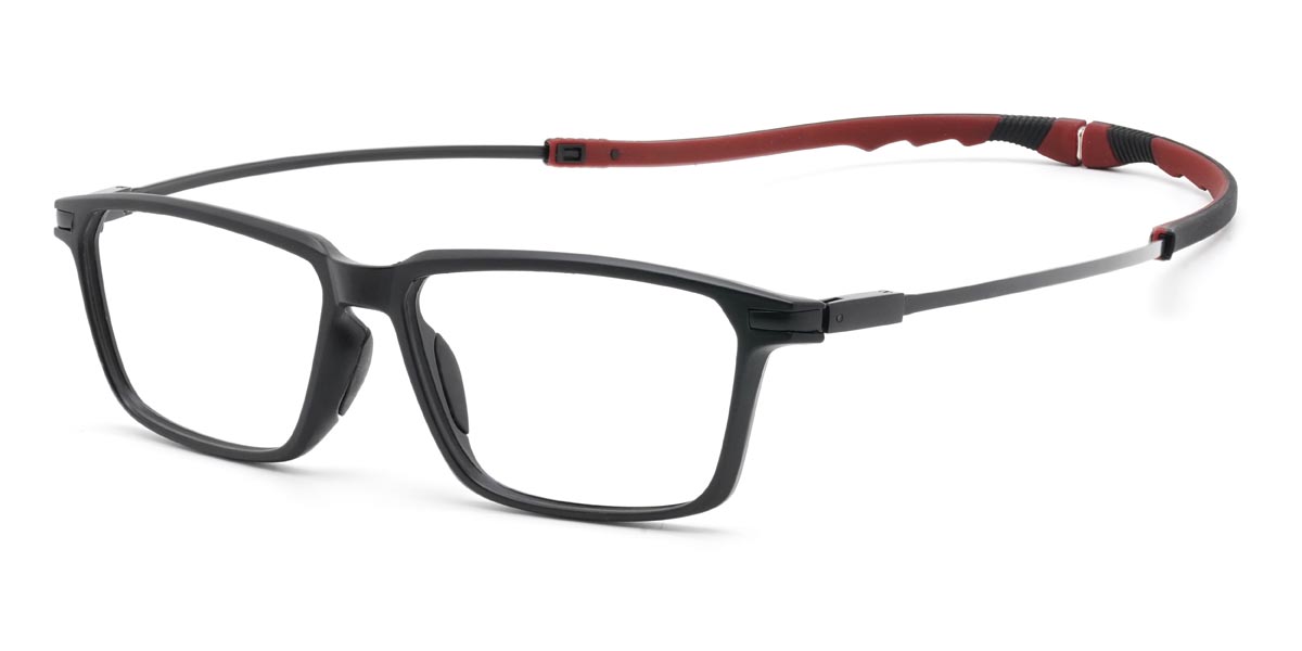 Black Red Solomon - Rectangle Glasses