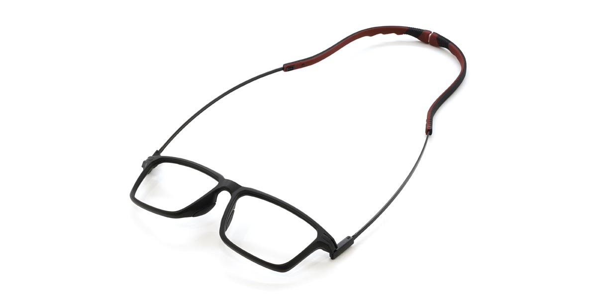 Black Red Solomon - Rectangle Glasses