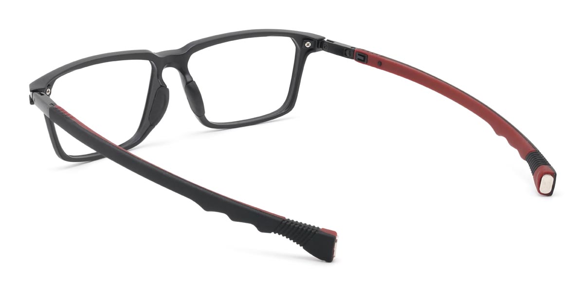 Black Red Solomon - Rectangle Glasses