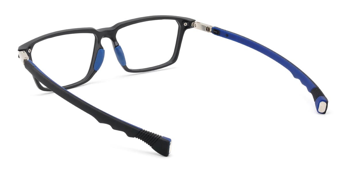 Schwarz Blau Solomon - Rectangle Glasses