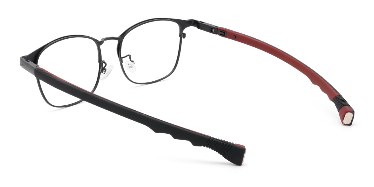 Black Red Michell - Rectangle Glasses