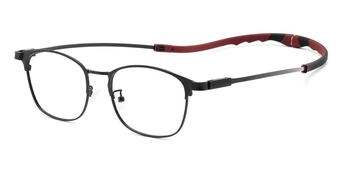 Black Red Michell - Rectangle Glasses