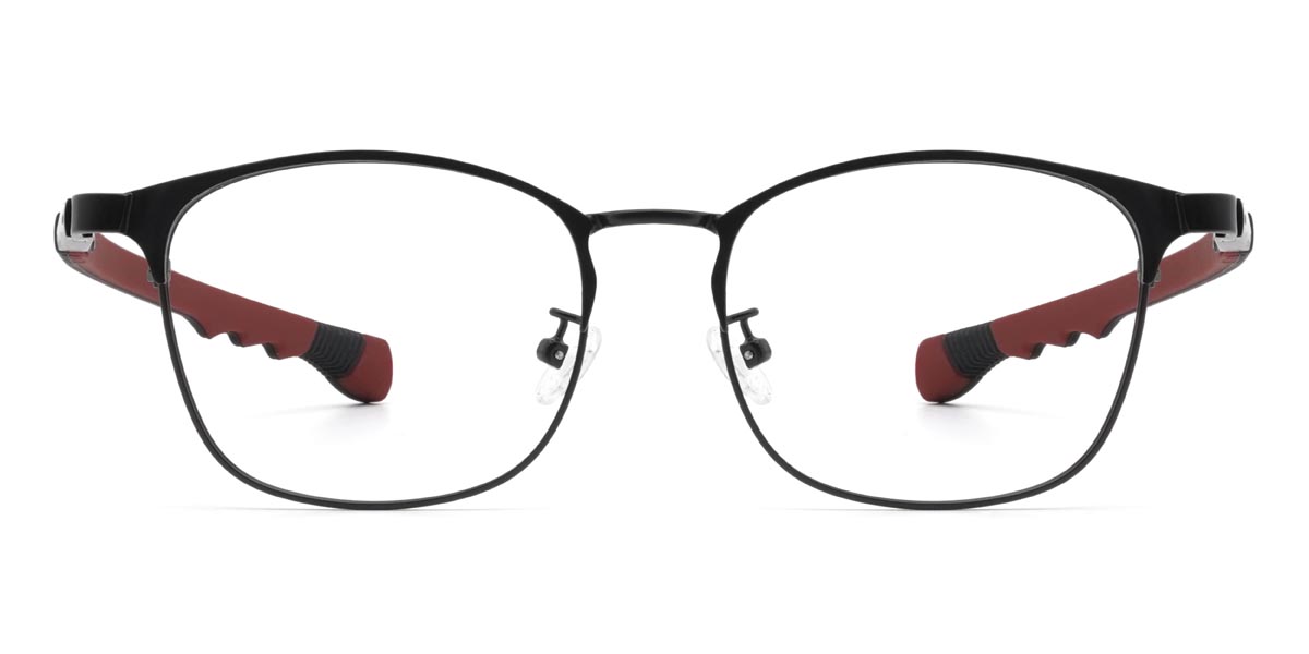 Black Red Michell - Rectangle Glasses