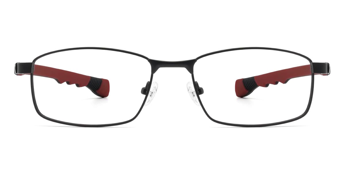 Schwarz Rot Payne - Rectangle Glasses