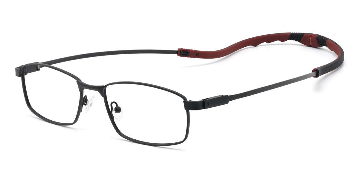 Black Red Payne - Rectangle Glasses