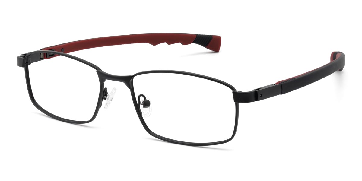 Black Red Payne - Rectangle Glasses