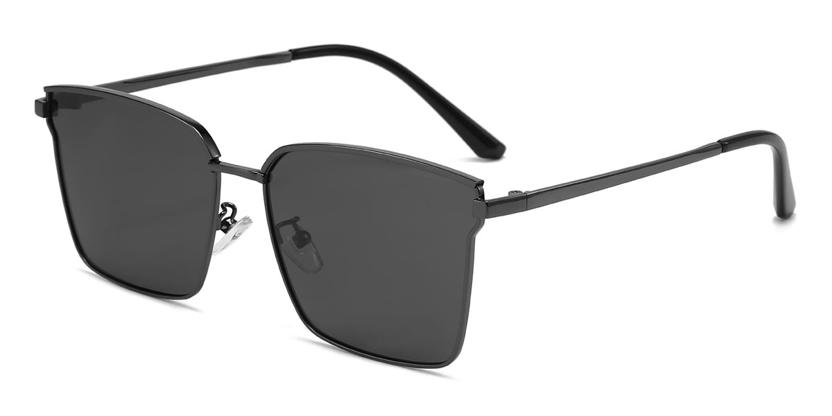 Black Grey Roderick - Rectangle Sunglasses