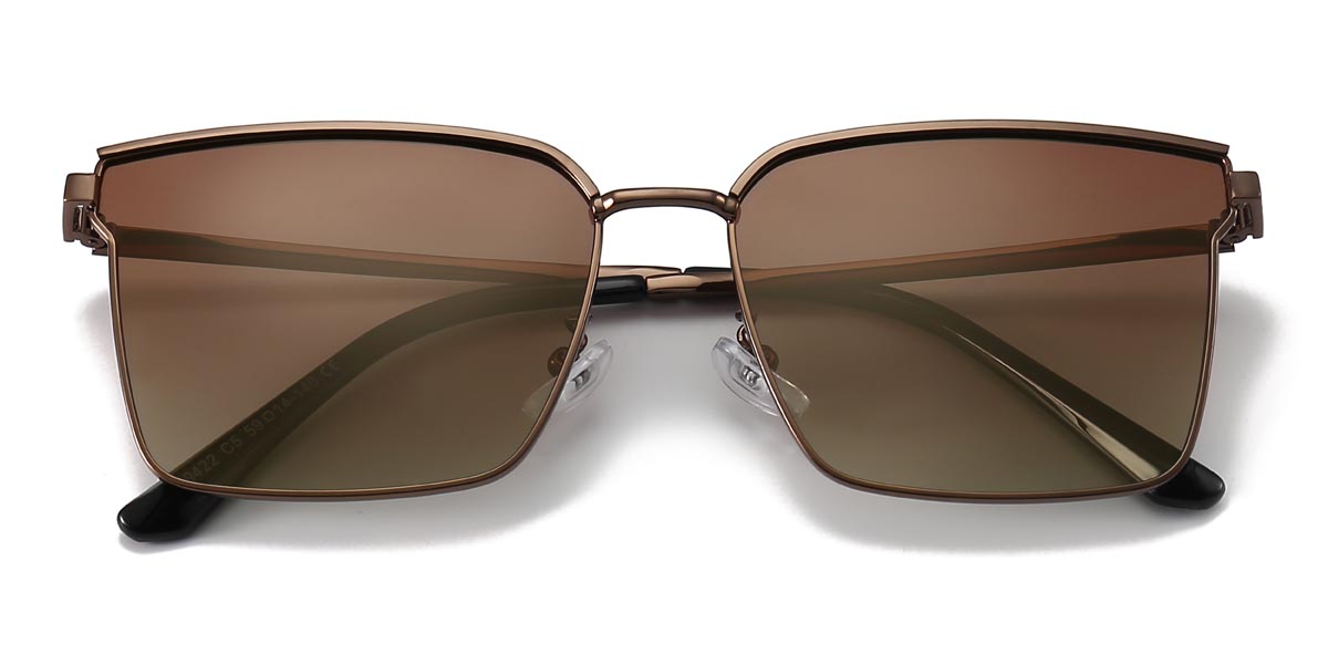 Brown Gradual Brown Roderick Glasses - Rectangle Sunglasses