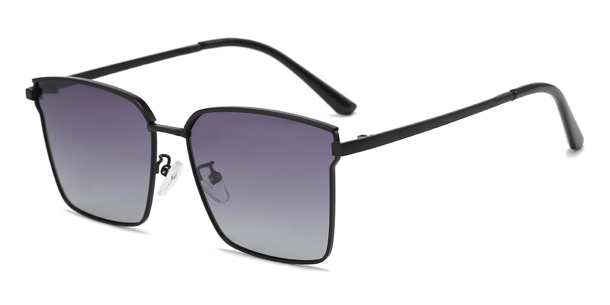 Black Gradual Purple Roderick - Rectangle Sunglasses