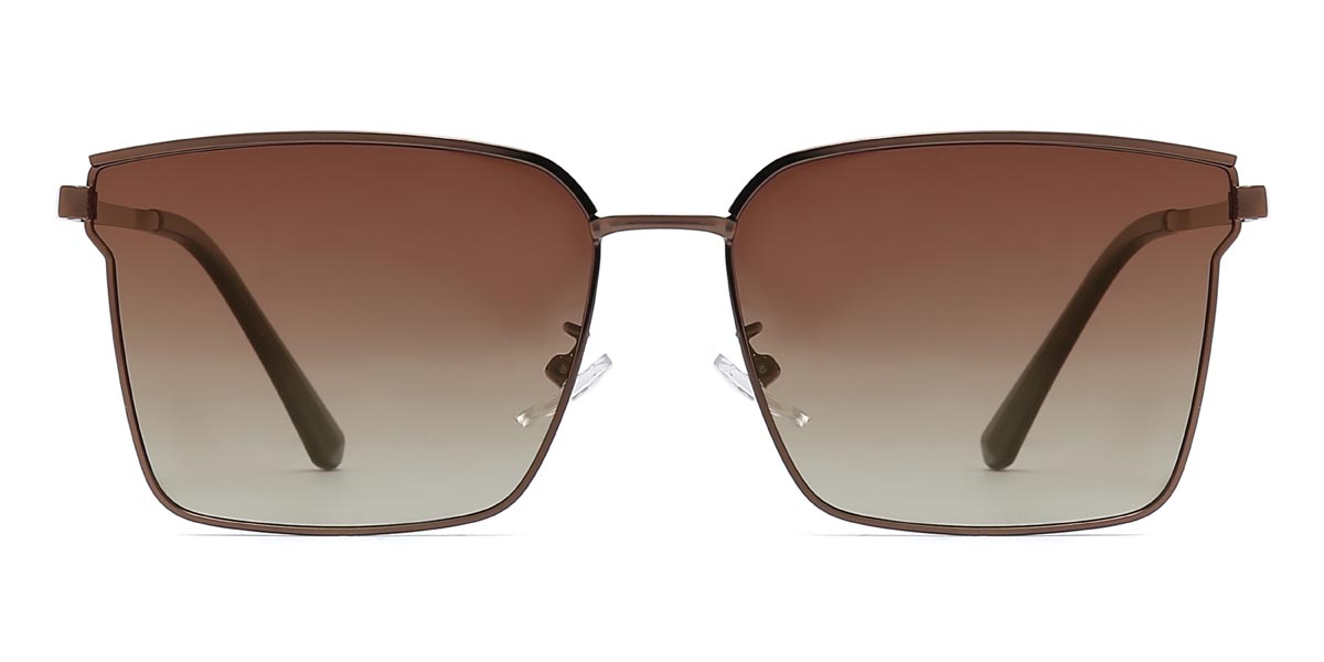 Brown Gradual Brown Roderick - Rectangle Sunglasses