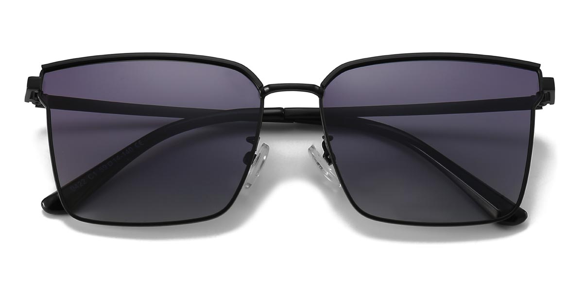 Black Gradual Purple Roderick - Rectangle Sunglasses