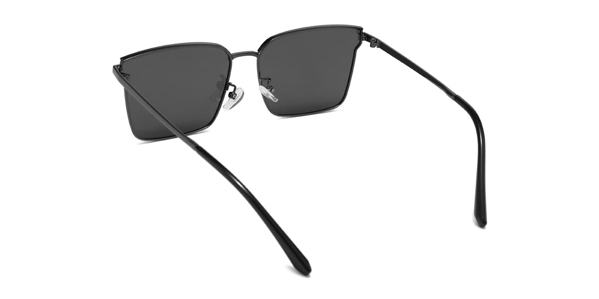 Black Grey Roderick - Rectangle Sunglasses