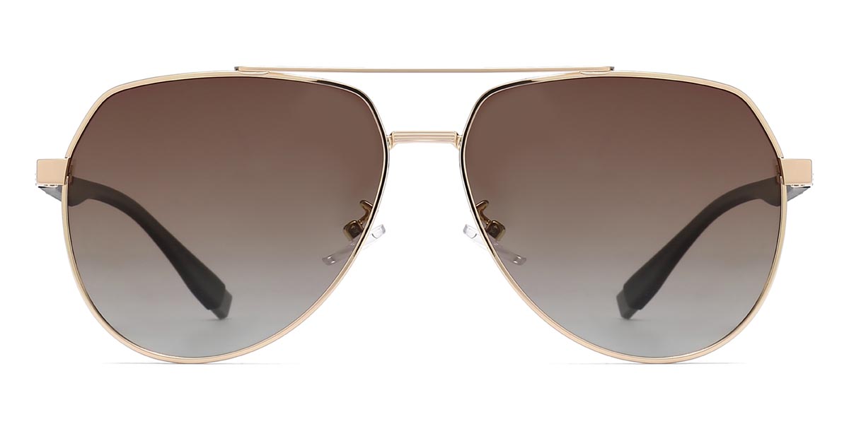 Gold Gradual Brown Mortimer - Aviator Sunglasses