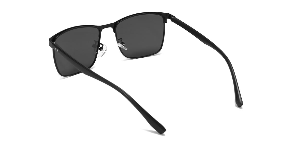 Black Grey Nelson - Rectangle Sunglasses