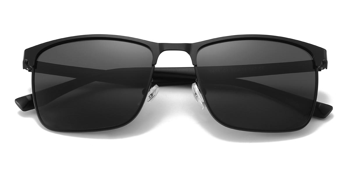 Negro Gris Nelson Gafas - Rectangle Sunglasses