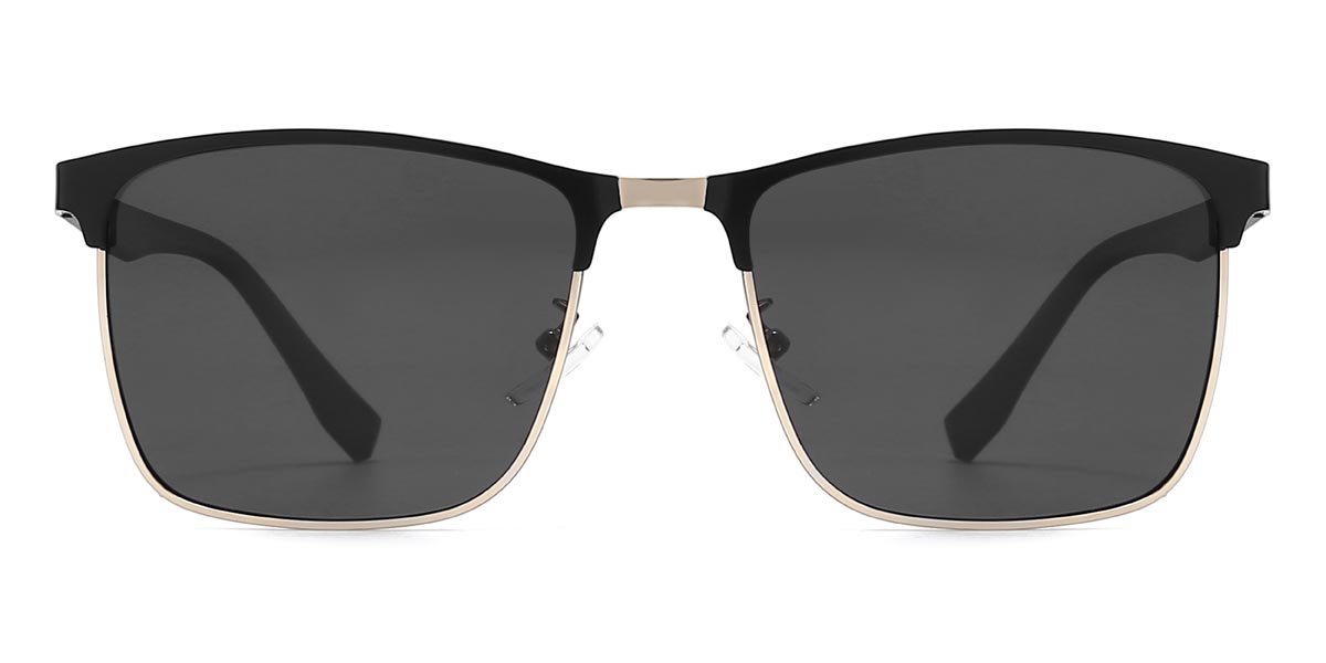 Gold Grey Nelson - Rectangle Sunglasses