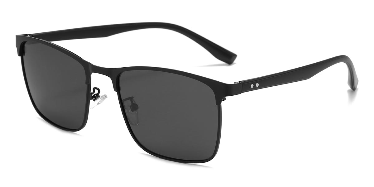 Black Grey Nelson - Rectangle Sunglasses