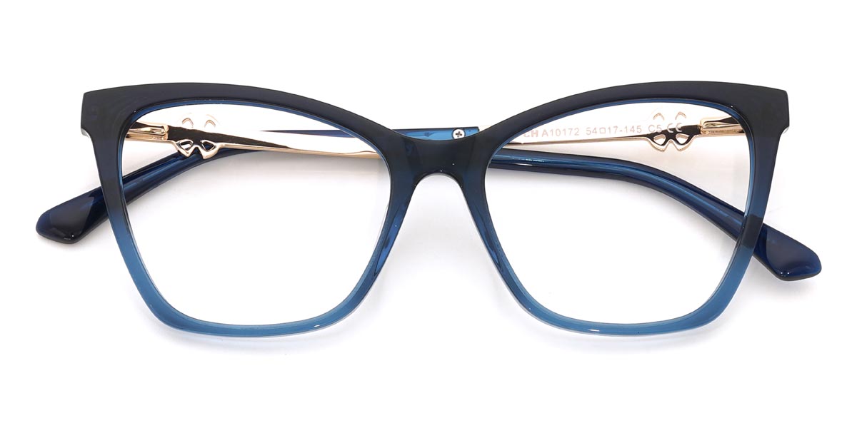 Gradient Blue Yedda - Cat Eye Glasses