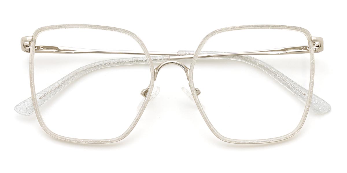 Shiny Clear Vera - Square Glasses