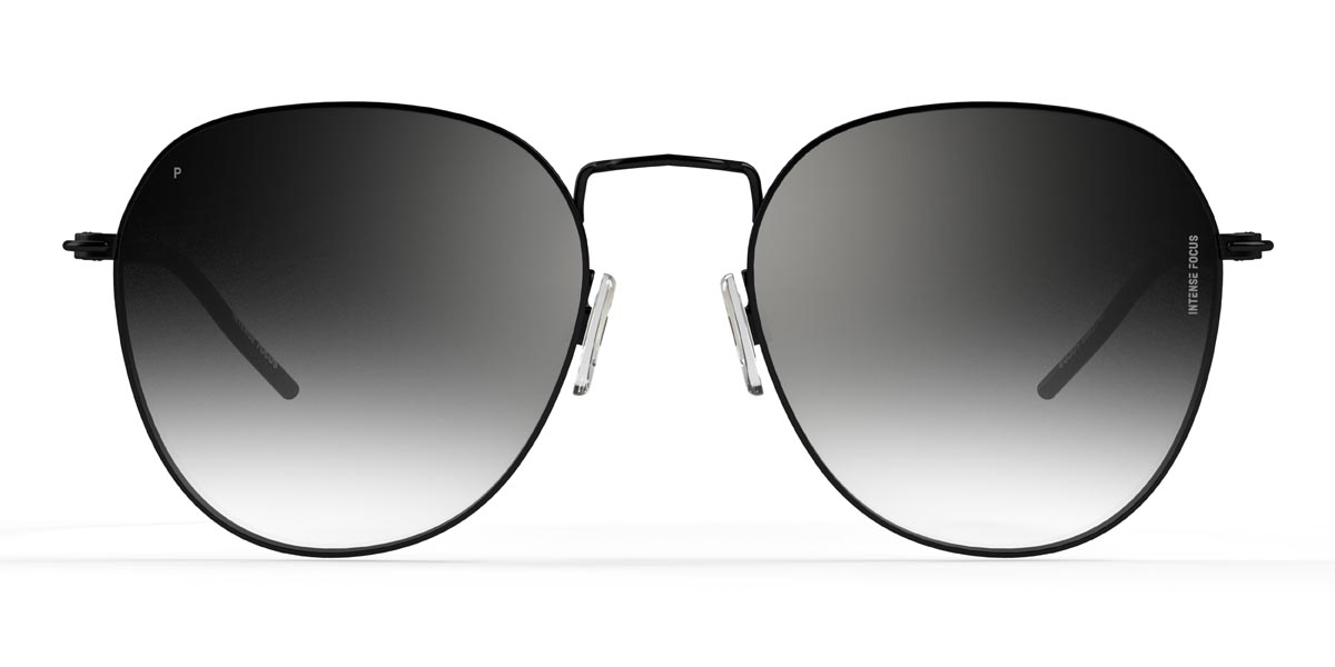 Black Gradual Grey Luster 6 X - Round Sunglasses