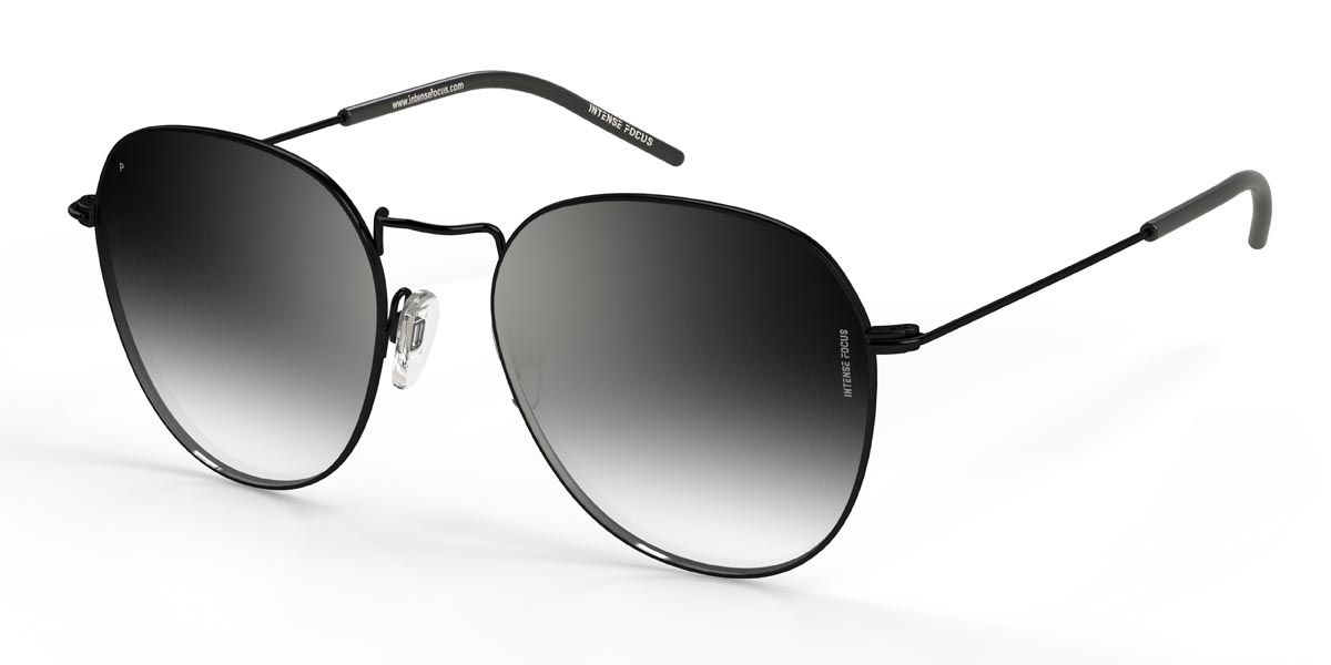 Black Gradual Grey Luster 6 X - Round Sunglasses