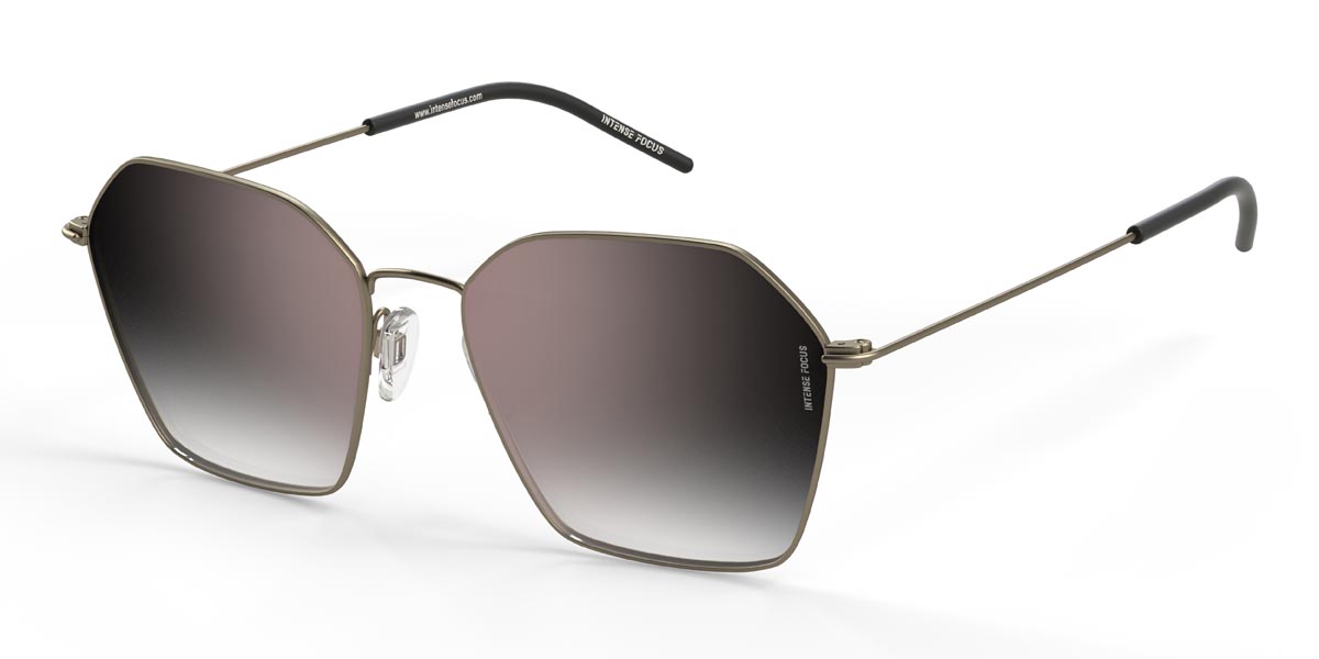 Gold Gradual Grey Luster 17 X - Round Sunglasses