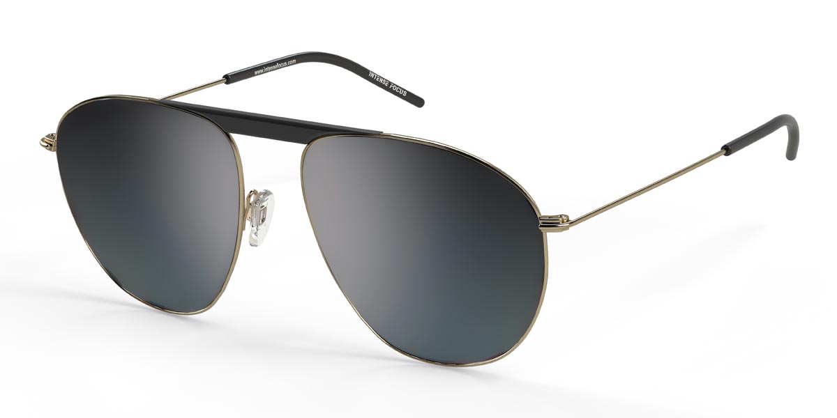 Gold Grey Luster 18 X Glasses - Round Sunglasses