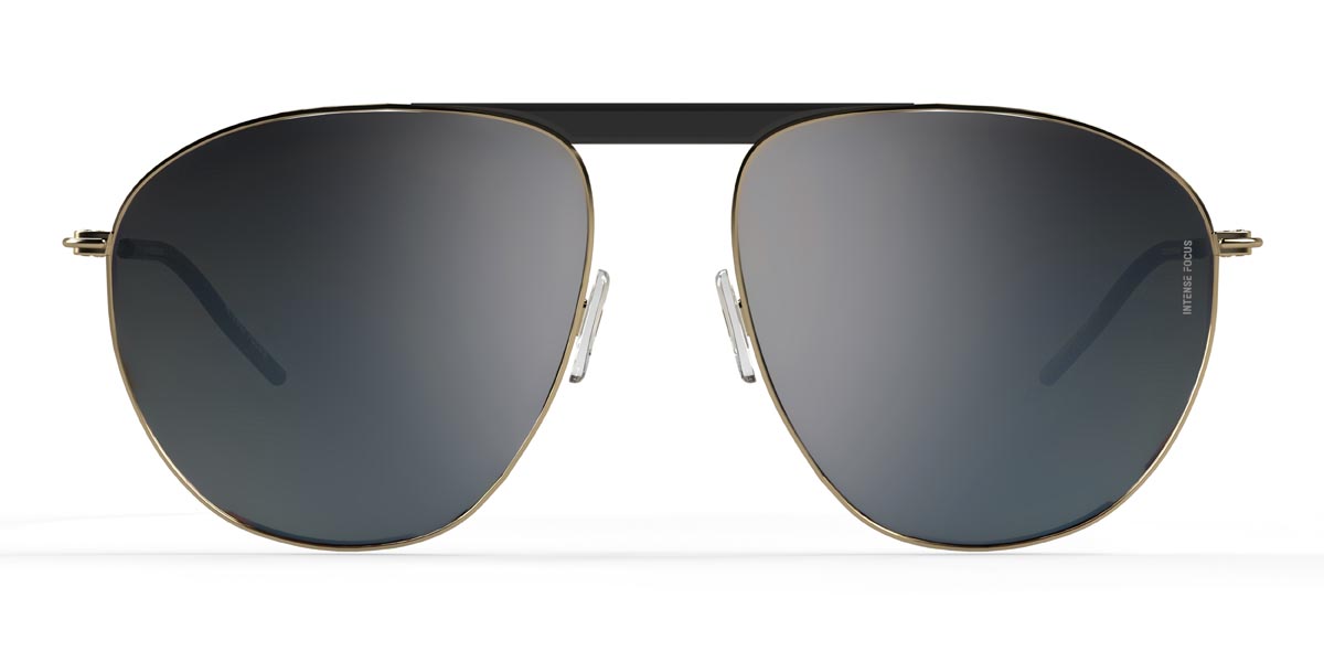 Gold Grey Luster 18 X - Round Sunglasses