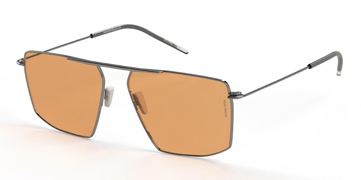 Silver Orange Luster 27 X - Square Sunglasses