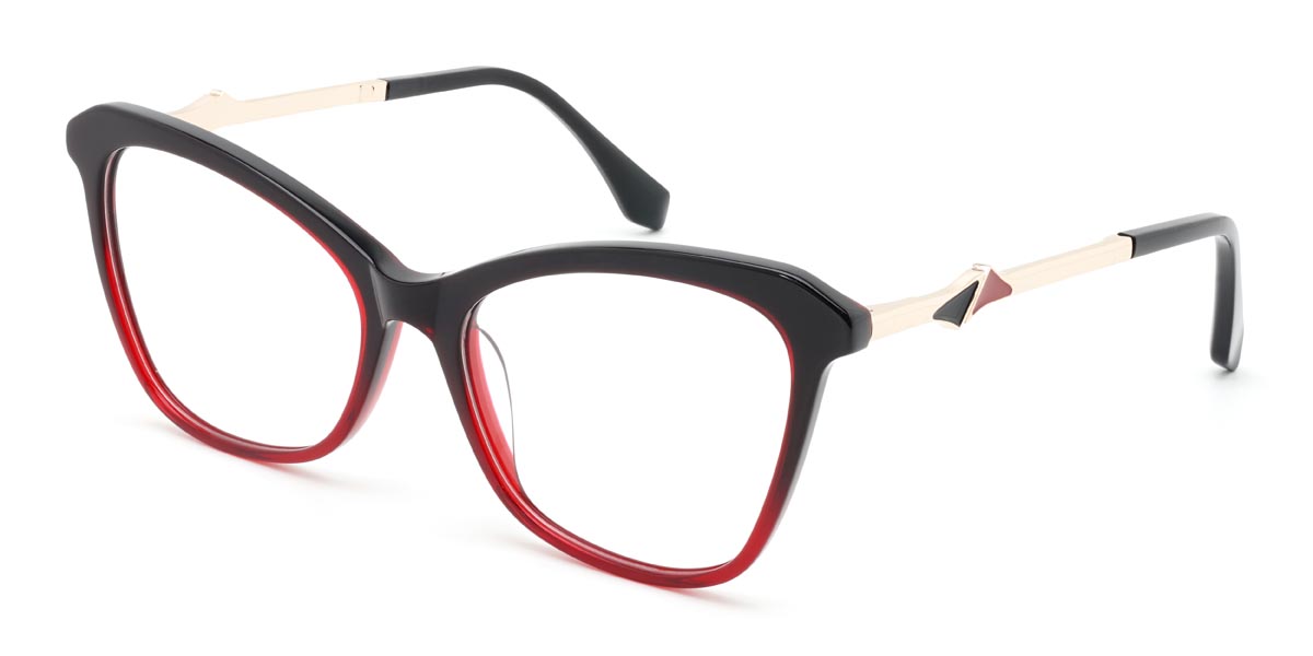 Black Red Gordon - Cat Eye Glasses