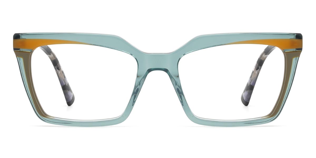 Teal Clarence - Rectangle Glasses
