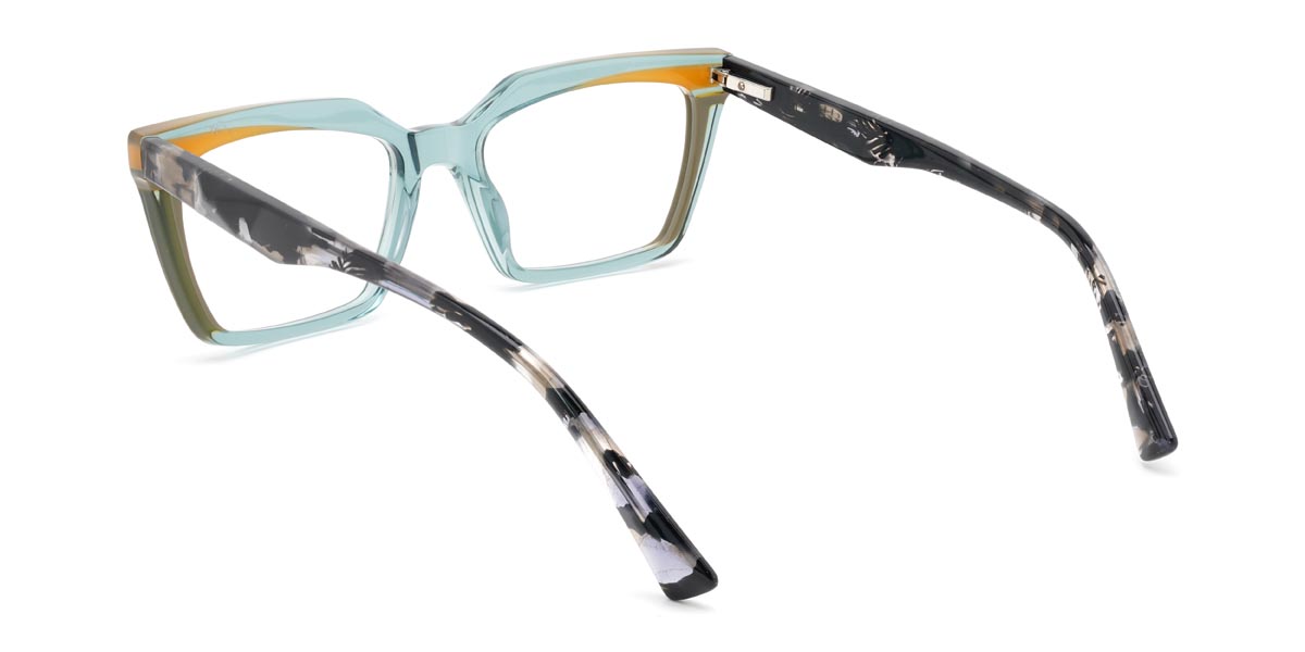 Teal Clarence - Rectangle Glasses