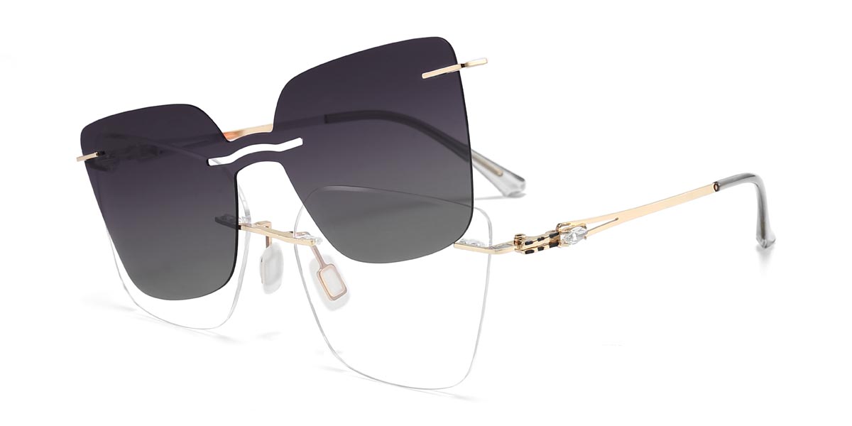 Oro Christine - Cat Eye Clip-On Sunglasses