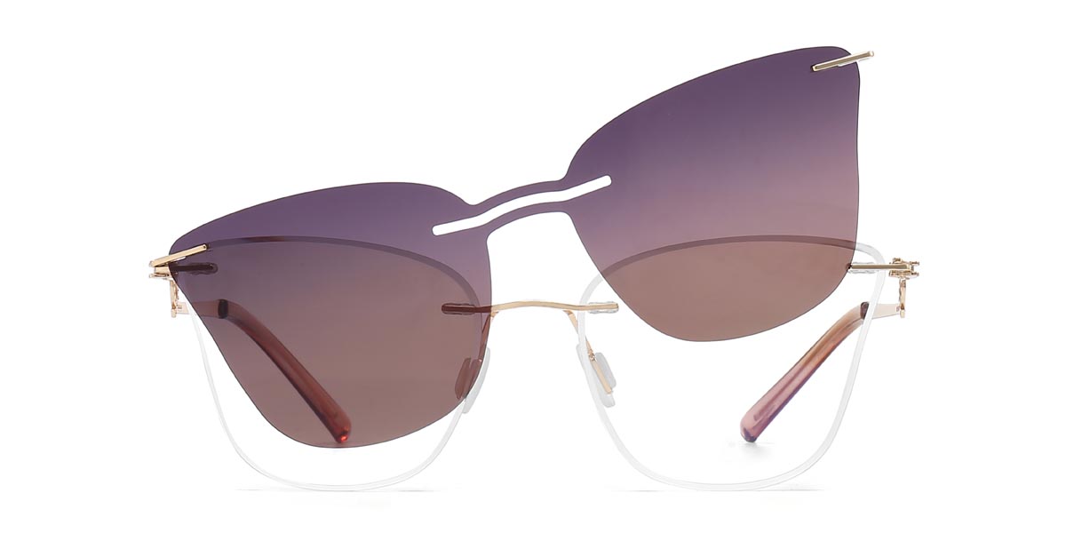 Arany rózsaszín Wilmoth - Cat Eye Clip-On Sunglasses